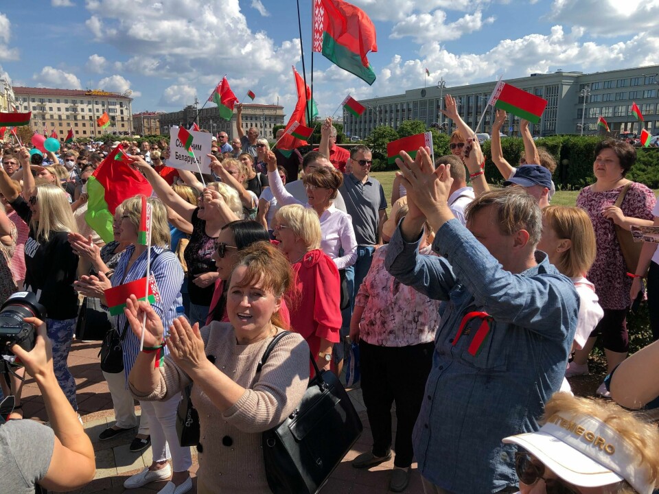 Demonstranter i Hviterussland.
