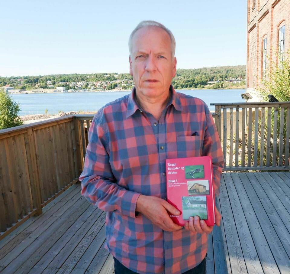 Ketil Johansen er ute med bind 3 i serien «Rygge – Bosteder og slekter», på Varna forlag. Foto: Paul Norberg