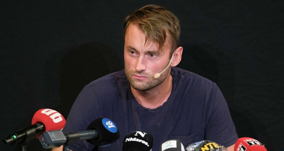 Petter Northug kjørte ikke i ruspåvirket tilstand. Her er han under pressekonferansen der han snakket om sine rusproblemer og at han trenger hjelp.