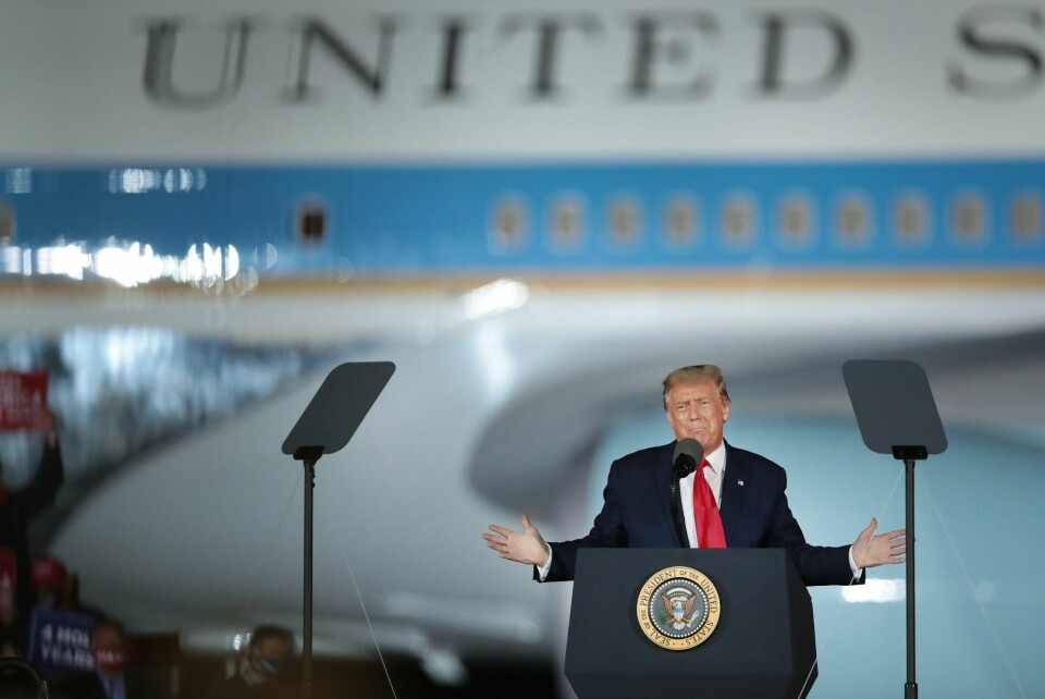 USAs president Donald Trump talte til sine tilhengere under et valgkampmøte i delstaten Michigan. Foto: AFP / NTB scanpix