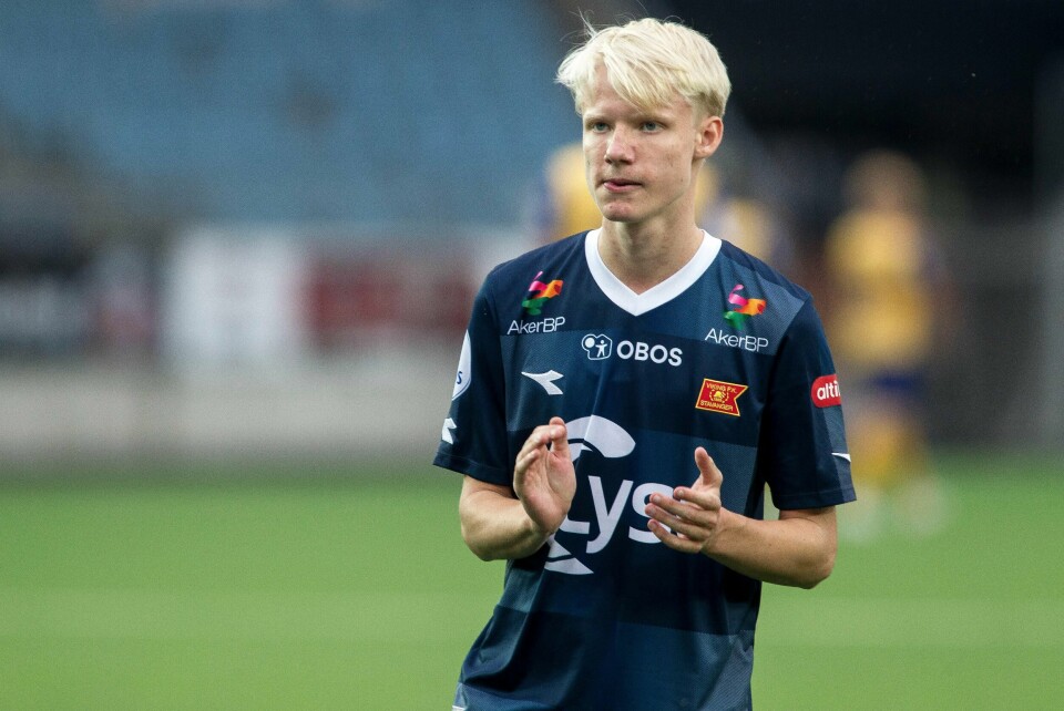 Harald Nilsen Tangen fikk sin seriedebut for Viking da han erstattet Andre Danielsen minuttet før slutt. Foto: Carina Johansen / NTB scanpix
