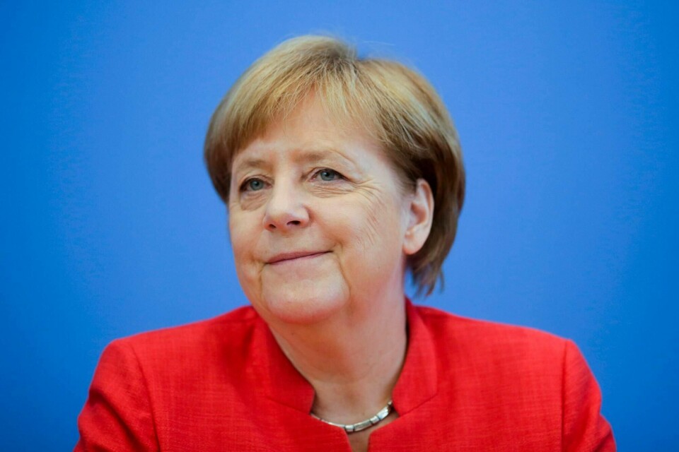 Tysklands statsminister Angela Merkel under sin årlige sommer-pressekonferanse i Berlin. Foto: Markus Schreiber / AP / NTB scanpix