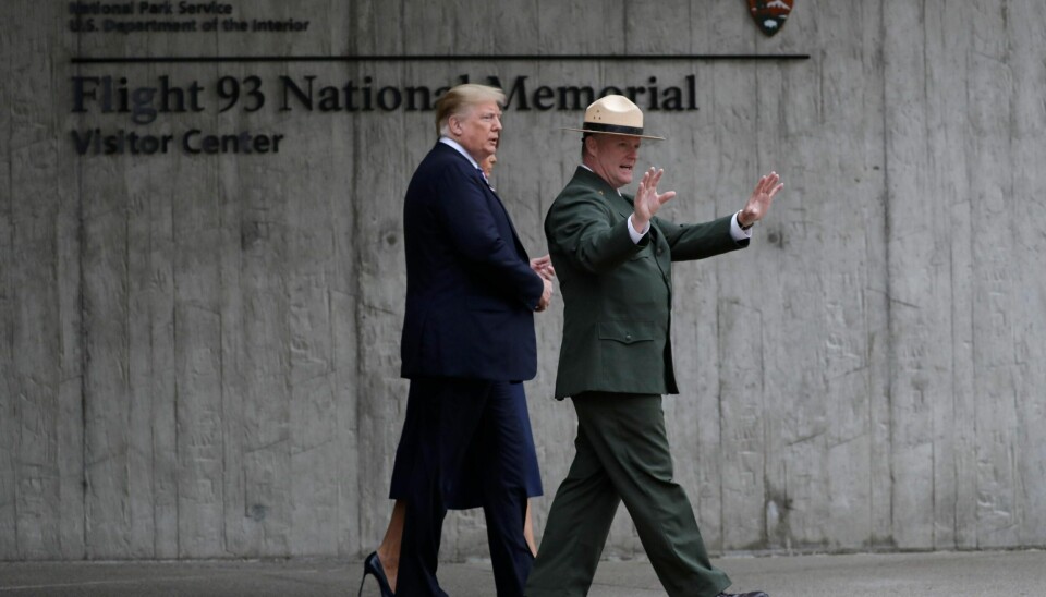 Donald Trump og førstedame Melania Trump var på plass i Pennsylvania i forbindelse med 17-årsdagen tirsdag.