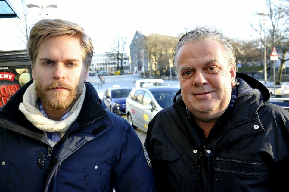 Kristoffer Sivertsen og Leif Arne Moi Nilsen (begge Frp) vil gjøre store endringer i taxinæringen. Foto: Arne Birkemo