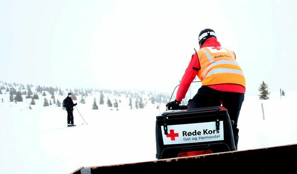 Røde Kors har sin informasjonssentral på Golsfjellet i Buskerud. FOTO: HÅKON MOSVOLD LARSEN/NTB SCANPIX