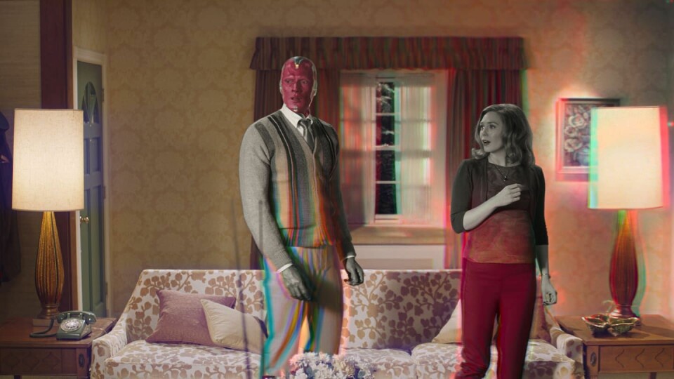 Wanda og Vision, Avengers-heltene som ikke vet helt om de er i paradis eller i trøbbel. The Walt Disney Company Wanda og Vision, Avengers-heltene som ikke vet helt om de er i paradis eller i trøbbel. The Walt Disney Company