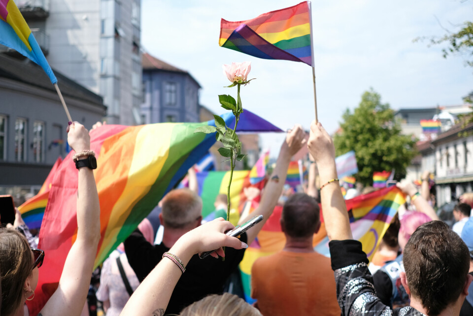 Salam arrangerte toget likevel fordi de mener det var det eneste rette å gjøre. Prideflagg og rosetog, Pride-paraden 2022.