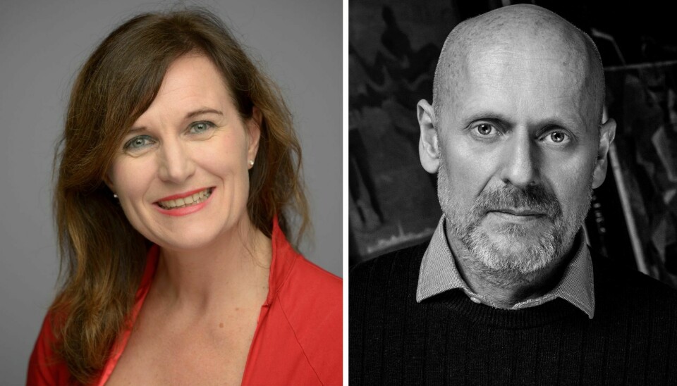 Nina Hanssen (journalist og forfatter) og Stian Estenstad (enhetsleder for Nettverk etter soning og Visitortjenesten i Oslo Røde Kors).