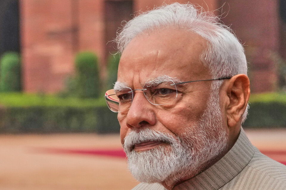 Indias statsminister Narendra Modi talte for første gang siden det ble inngått våpenhvile med Pakistan i helgen. Indias statsminister Narendra Modi utsetter besøket til Norge. Foto: Manish Swarup / AP /NTB