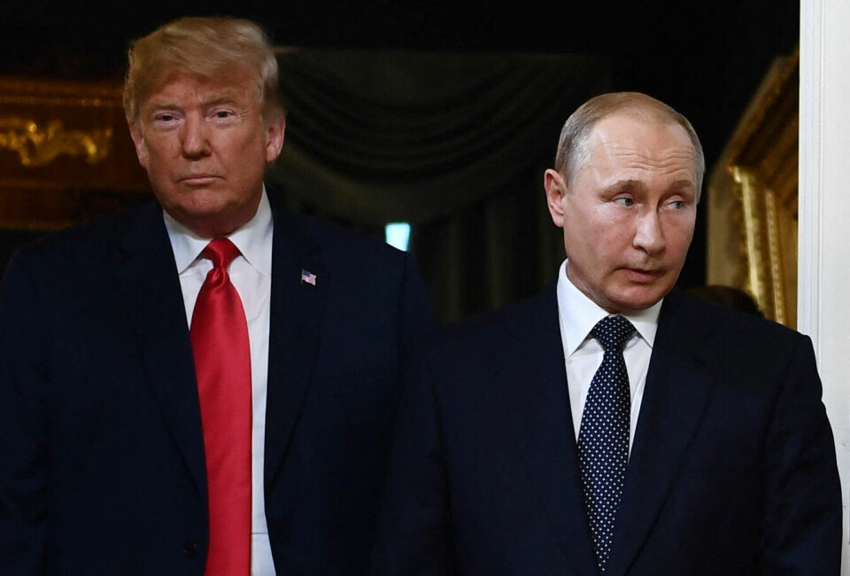 Donald Trump og Vladimir Putin avbildet i forbindelse med et møte i Helsinki i 2018.