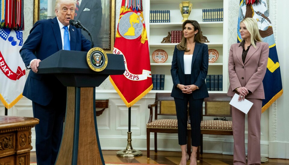 President Donald Trump talte i det hvite hus samtidig som visepresident Vance var på Grønland-besøk.(Pool via AP/AP) President Donald Trump talte i det hvite hus samtidig som visepresident JD Vance var på Grønland-besøk.
