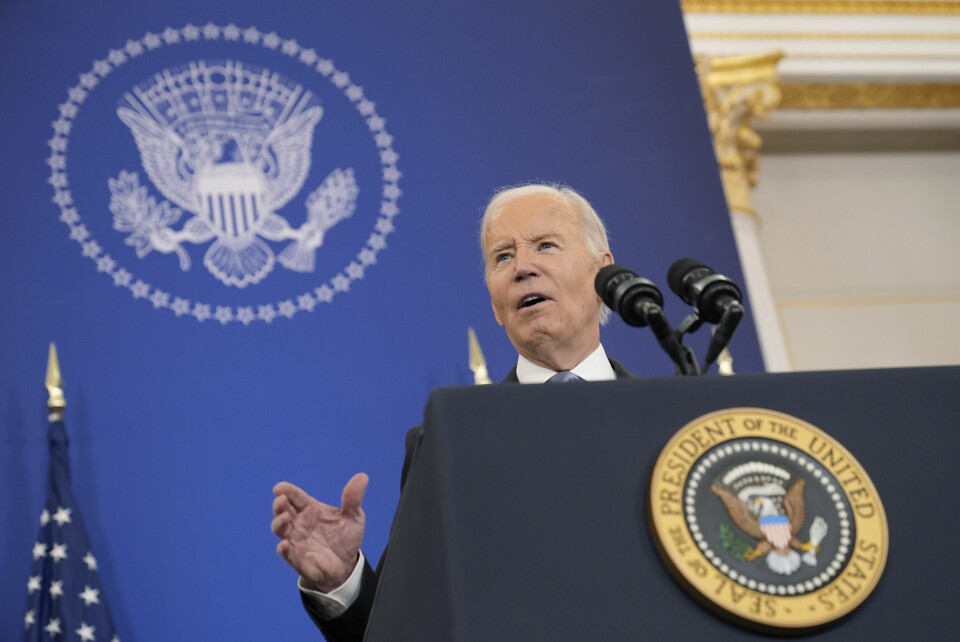 President Joe Biden da han talte i utenriksdepartementet i Washington mandag. President Joe Biden da han talte i utenriksdepartementet i Washington mandag. Foto: Susan Walsh / AP / NTB