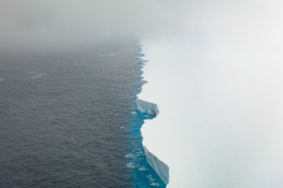 Hvilket isfjell som er verdens største forandrer seg stadig, men A23a troner for tiden øverst.(IAN STRACHAN/AFP) (FILES) This handout image released by EYOS Expeditions on January 19, 2024, shows an aerial view of the A23a iceberg in the waters of The Southern Ocean off Antarctica on January 14. The world's biggest iceberg, which split from the Antarctic coastline in 1986, continues to be on the move after more than 30 years. At almost 4,000 sq km (1,500 sq miles) in area, more than twice the size of Greater London, and approx 400m (1,312 ft) thick. The tooth-shaped iceberg named A23a is more than twice the size of Greater London. After three decades stuck to the Antarctic sea floor, the iceberg is heading northeast, being battered by waves in what is thought to be its final months. It is estimated to weigh nearly a trillion tonnes and be 400 metres (1,300 feet) thick at its deepest points. (Photo by IAN STRACHAN / EYOS Expeditions / AFP) / RESTRICTED TO EDITORIAL USE - MANDATORY CREDIT 'AFP PHOTO/EYOS EXPEDITIONS/IAN STRACHAN ' - NO MARKETING - NO ADVERTISING CAMPAIGNS - DISTRIBUTED AS A SERVICE TO CLIENTS