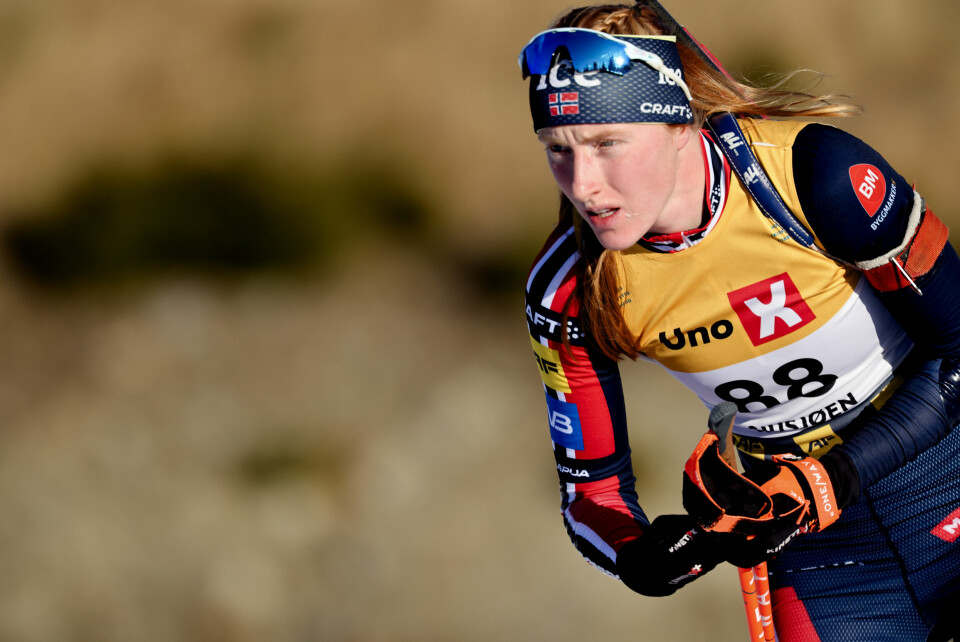 Maren Kirkeeide har fått et gjennombrudd på toppnivå i helgen, men en skytesprekk ødela for henne på søndagens fellesstart Maren Kirkeeide har fått et gjennombrudd på toppnivå i helgen, men en skytesprekk ødela for henne på søndagens fellesstart. Foto: Geir Olsen / NTB