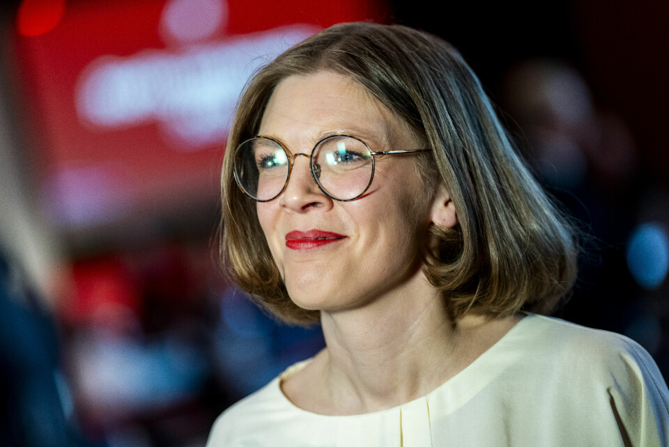 Partileder Marie Sneve Martinussen i Rødt. Partileder Marie Sneve Martinussen under Rødt sitt landsmøte 2025 på Sundvolden Hotel.
