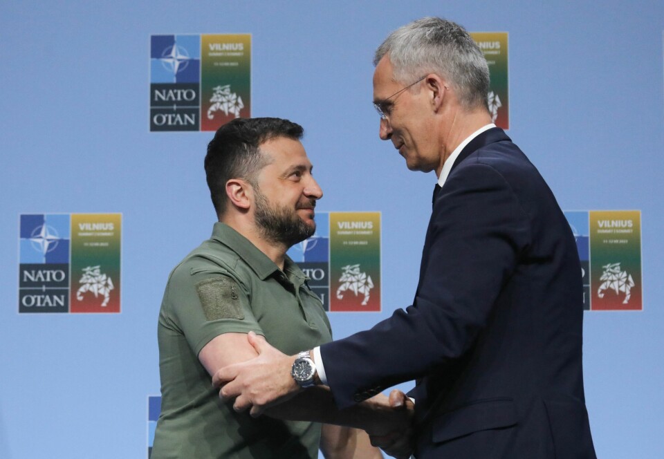 Det er tydelig at den tidligere Nato-sjefen Jens Stoltenberg og den ukrainske presidenten Volodymyr Zelenskyj hadde god kjemi. Bildet er ikke fra filmen. Det er tydelig at den tidligere Nato-sjefen Jens Stoltenberg og den ukrainske presidenten Volodymyr Zelenskyj hadde god kjemi.