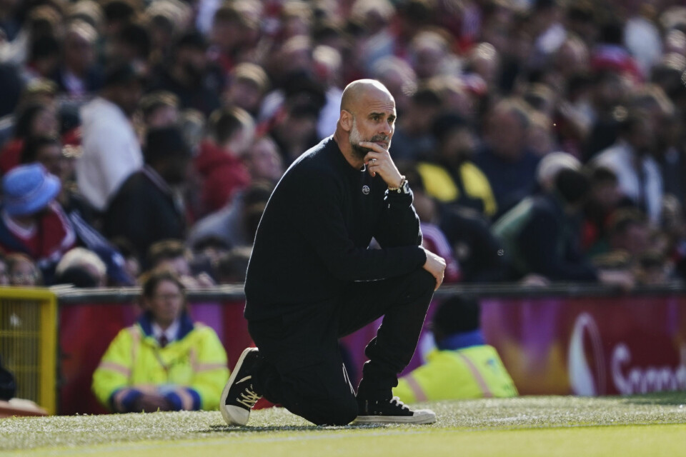 Pep Guardiola tapte poeng i kampen om topp fem i Premier League søndag. Pep Guardiola tapte poeng i kampen om topp fem i Premier League søndag. Foto: Dave Thompson / AP / NTB
