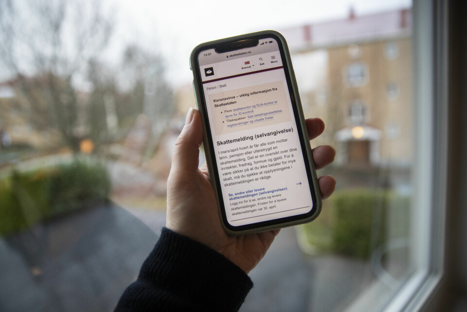 Skattemeldingen utnyttes ofte i svindel gjennom SMS og eposter hvor man blir bedt om å trykke på lenker. Skatteetaten ber folk alltid selv logge inn på sidene deres og aldri trykke på lenker. Skattemeldingen utnyttes ofte i svindel gjennom SMS og eposter hvor man blir bedt om å trykke på lenker. Skatteetaten ber folk alltid selv logge inn på sidene deres og aldri trykke på lenker. Foto: Berit Roald / NTB