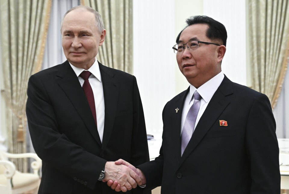 Russlands president Vladimir Putin møtte torsdag med en høytstående tjenesteperson fra Nord-Korea. Foto: Sergej Bobylev / Sputnik via AP / NTB Russlands president Vladimir Putin møtte torsdag med en høytstående tjenesteperson fra Nord-Korea. Foto: Sergej Bobylev / Sputnik via AP / NTB