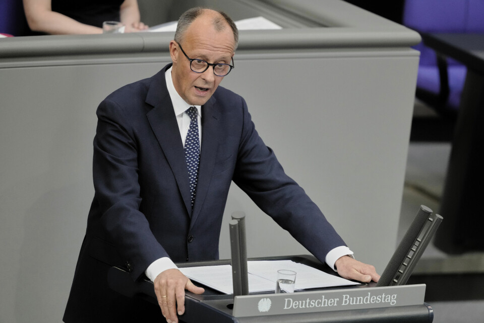 Friedrich Merz holdt onsdag sin første store tale som forbundskansler i den tyske nasjonalforsamlingen. Friedrich Merz holdt onsdag sin første store tale som forbundskansler i den tyske nasjonalforsamlingen. Foto: Markus Schreiber / AP / NTB
