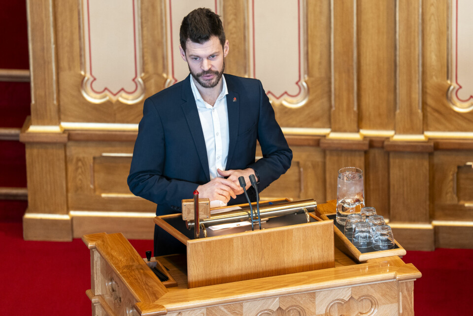 Bjørnar Moxnes (R) under den muntlige spørretimen i Stortinget. Bjørnar Moxnes (R) under den muntlige spørretimen i Stortinget. Foto: Rodrigo Freitas / NTB
