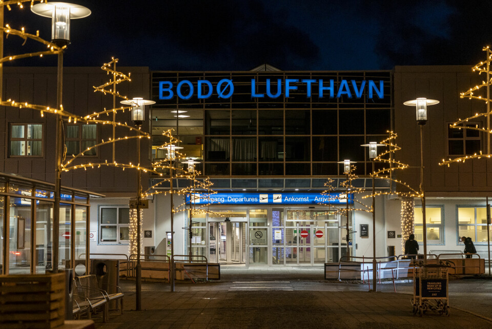 Inngangspartiet til Bodø lufthavn. Dei fjernstyrte tårna vil bli styrte frå Bodø lufthamn. Foto: Heiko Junge / NTB / NPK