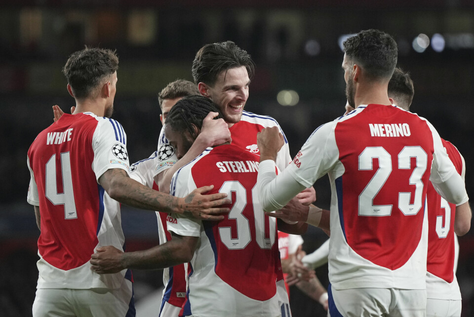 Arsenal-spillerne jublet etter Declan Rice' scoring. Arsenal-spillerne jublet etter Declan Rice' scoring. Foto: Alastair Grant / AP / NTB