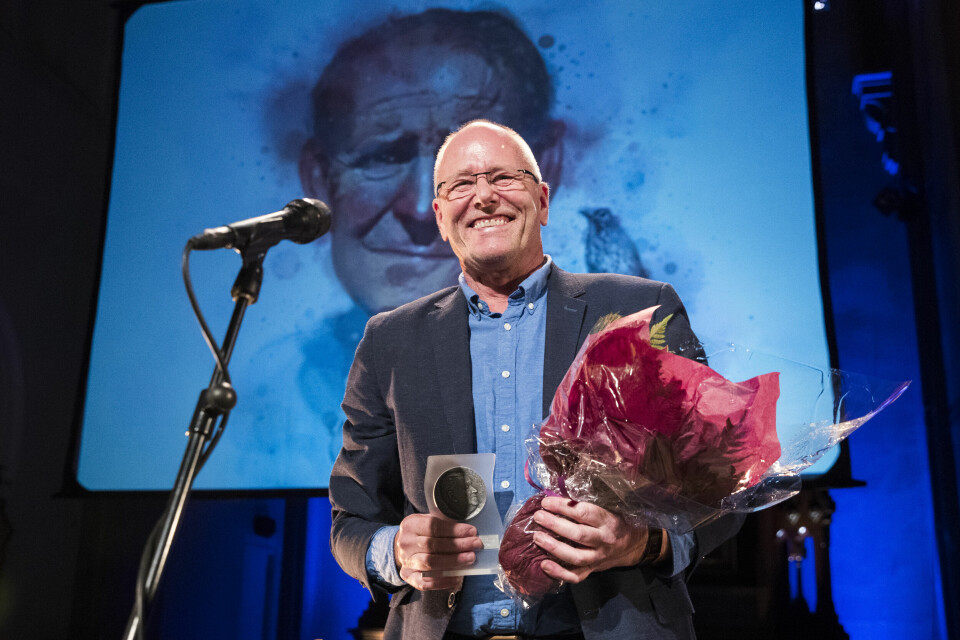 Lars Martin Myhre da han fikk Alf Prøysens ærespris i 2017. Lars Martin Myhre da han fikk Alf Prøysens ærespris i 2017. Foto: Håkon Mosvold Larsen / NTB