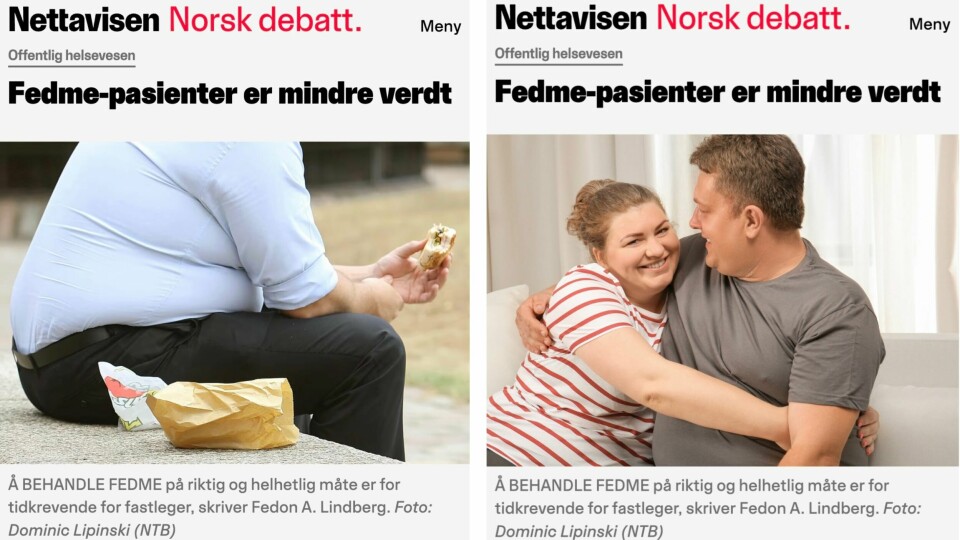 Slik kan det gjøres. Vis hele mennesker.(Til venstre: Faksimile fra Nettavisen. Til høyre: Etter-bildet til venstre er manipulert for å vise hvordan det kan gjøres.) Slik kan det gjøres. Vis hele mennesker.