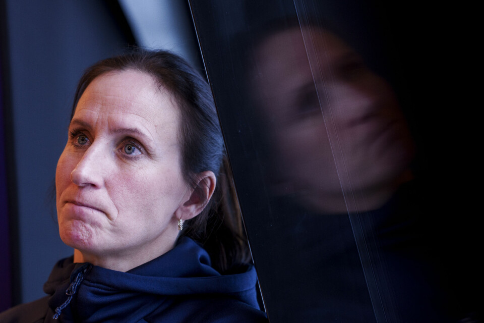 Marit Bjørgen under presentasjonen av langrennstroppen til ski-VM i Trondheim tirsdag Marit Bjørgen under presentasjonen av langrennstroppen til ski-VM i Trondheim tirsdag. Foto: Javad Parsa / NTB.