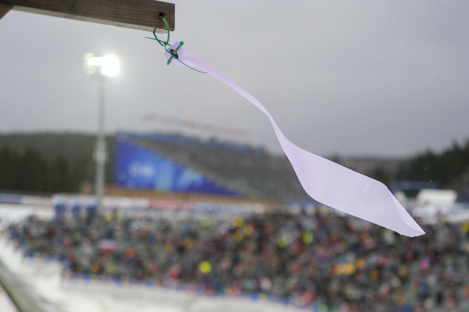 Vindmåler under hopprenn for menn i VM Trondheim 2025 i Granåsen. Foto: Terje Pedersen / NTB Vindmåler under normal individuell hopp for menn i VM Trondheim 2025 i Granåsen.Foto: Terje Pedersen / NTB