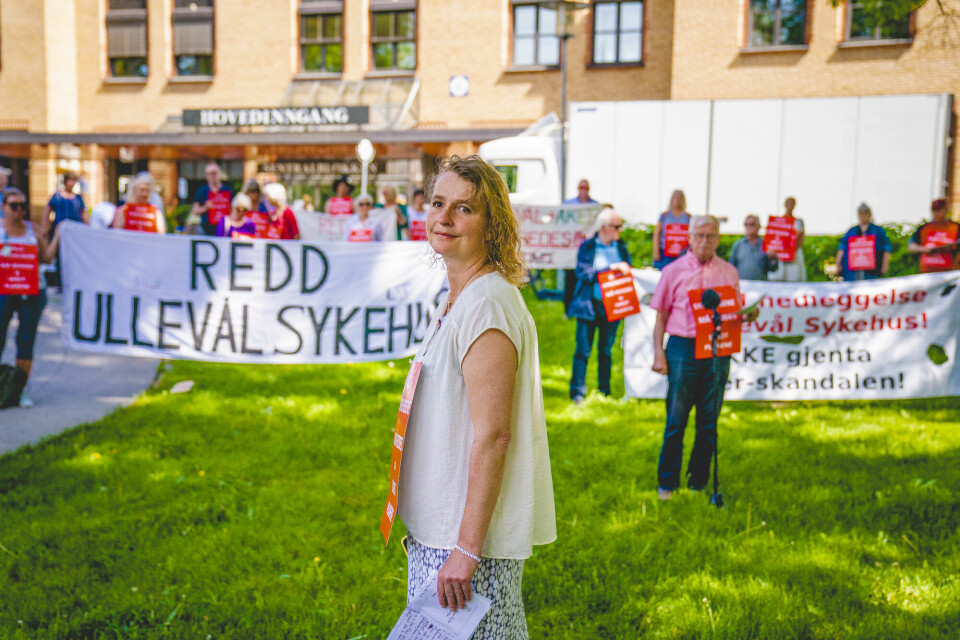 Lene Haug i Redd Ullevål sykehus under en tidligere demonstrasjon. Lene Haug