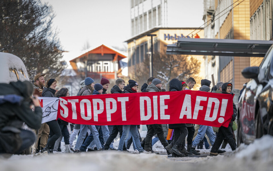 Tross demonstrasjoner og stor motstand, går Alternativ für Deutschland (AfD) mot et godt valg i Tyskland søndag. Tross demonstrasjoner og stor motstand, går Alternativ für Deutschland (AfD) mot et godt valg i Tyskland søndag.