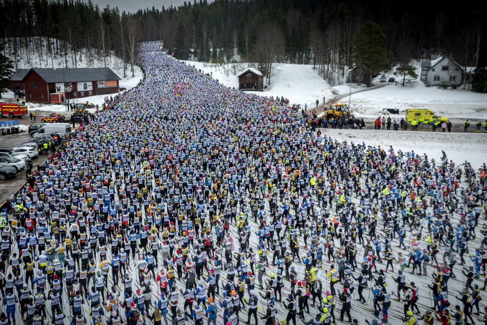 Vasaloppet arrangeres alltid den første søndagen i mars. Vasaloppet er en folkefest. Foto: Ulf Palm/TT News Agency via AP / NTB