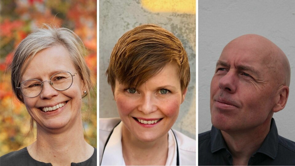 Hedvig Montgomery (t.v.), Martine Rostadmo og Hugo Lauritz Jenssen, alle med barn på musikklinjen ved Majorstuen skole.(Ida Bjørvik/Privat/Ingvild Aksnes Rebnord) Hedvig Montgomery, Martine Rostadmoog Hugo Lauritz Jenssen, alle med barn på musikklinjen ved Majorstuen skole.