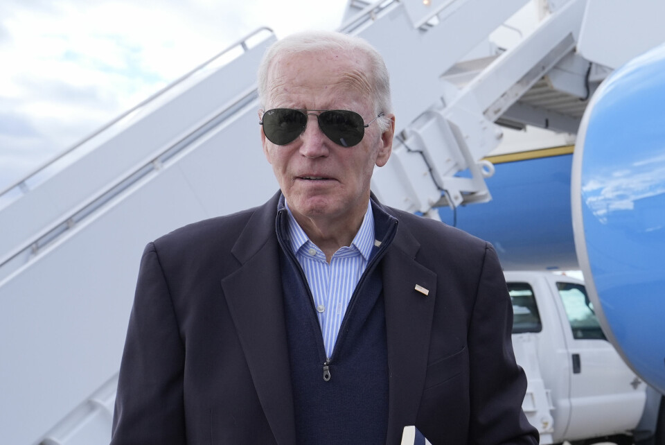 President Joe Biden snakket onsdag med journalister på en flyplass i Delaware. President Joe Biden snakket onsdag med journalister på en flyplass i Delaware. Foto: Susan Walsh / AP / NTB