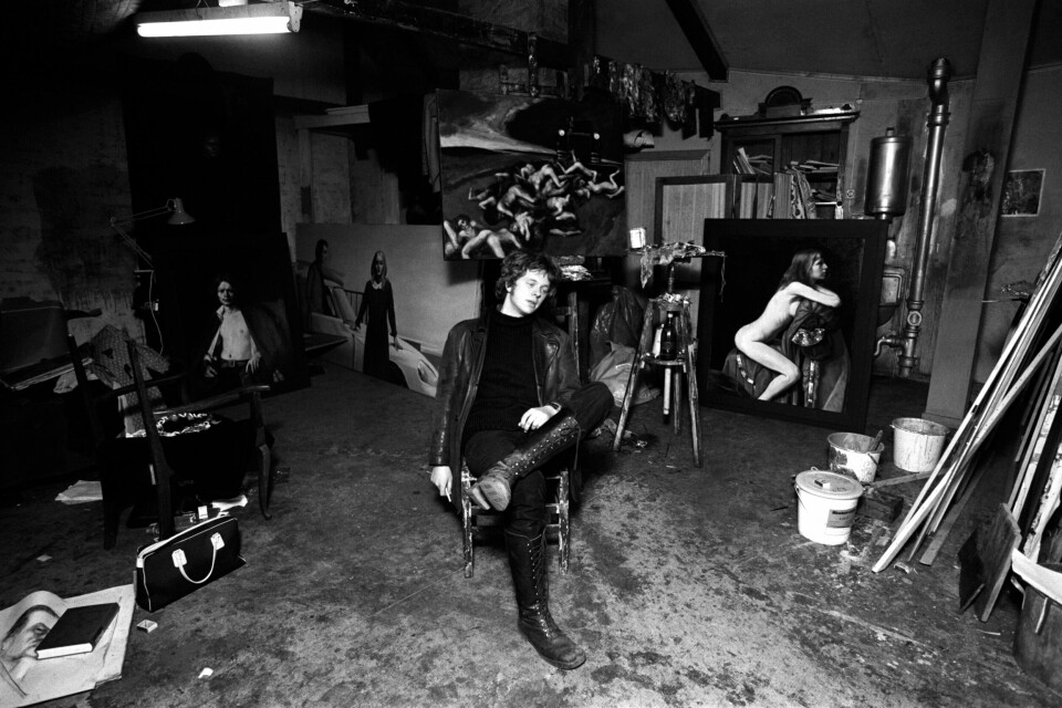 Maleren Odd Nerdrum i sitt atelier i Welhavens gate i Oslo i 1971.(Ivar Aaserud/NTB) odd nerdrum