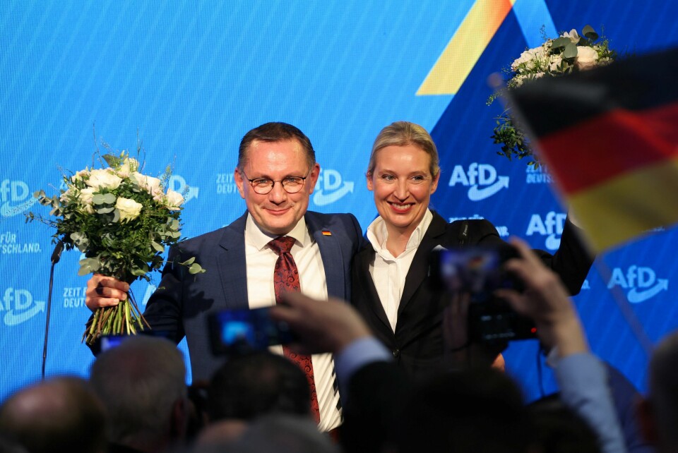 AfD-nestleder Tino Chrupalla og partileder Alice Weidel.(Wolfgang Rattay/Reuters) AfD-nestleder Tino Chrupalla og partileder Alice Weidel.