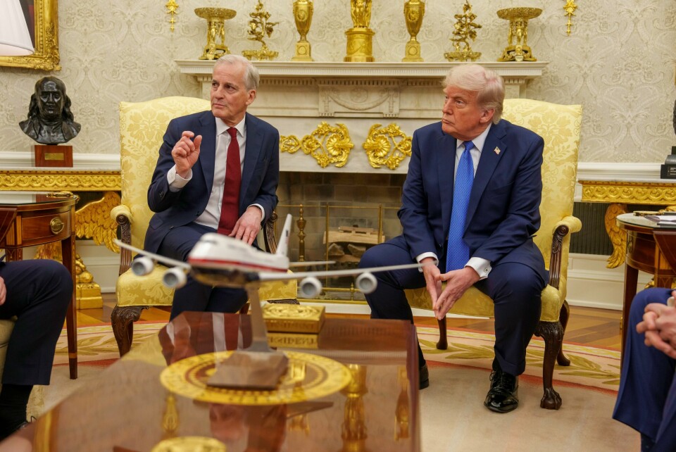 Statsminister Jonas Gahr Støre (Ap) på besøk hos Donald Trump i Det hvite hus i USA nylig. Trump var da full av ros om Norge og samarbeidet med USA.(Cornelius Poppe/NTB) Statsminister Jonas Gahr Støre, finansminster Jens Stoltenberg og USA-ambassadør Anniken Huitfeldt i det ovale kontor med USAs president Donald Trump i Det hvite hus
