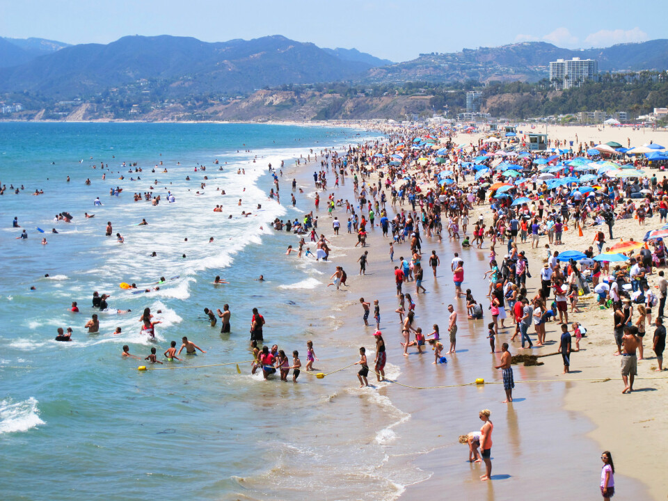 Turister på Santa Monica Beach i Los Angeles. Arkivfoto. Turister på Santa Monica Beach i Los Angeles. Arkivfoto: Halvard Alvik / NTB