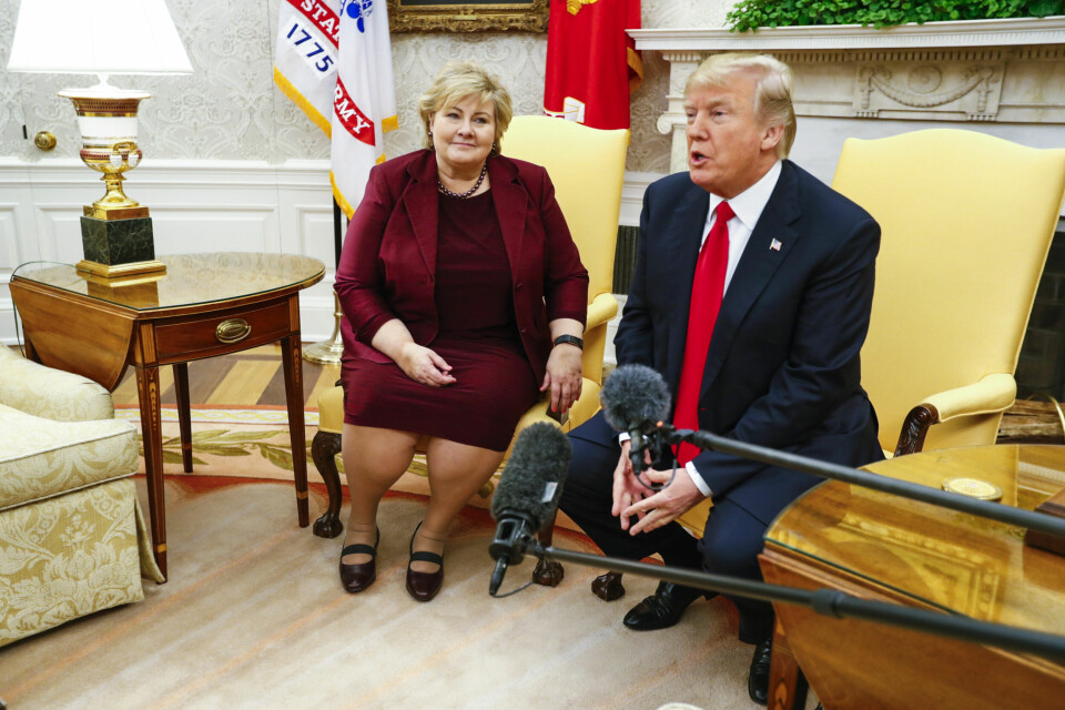 Erna Solberg møtte Donald Trump i Det hvite hus i Washington D.C. i januar 2018.