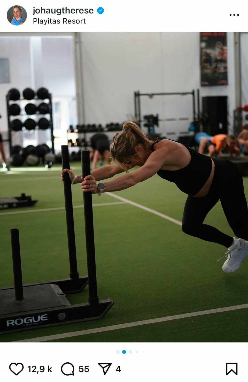 Therese Johaug på trening under graviditeten.(Therese Johaug / Instagram) Therese Johaug.
