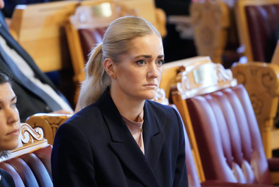 Emilie Enger Mehl (Sp) i stortingssalen i forbindelse med debatt om regjeringens politikk. Emilie Enger Mehl (Sp) var justisminister fram til tirsdag.Foto: Ole Berg-Rusten / NTB