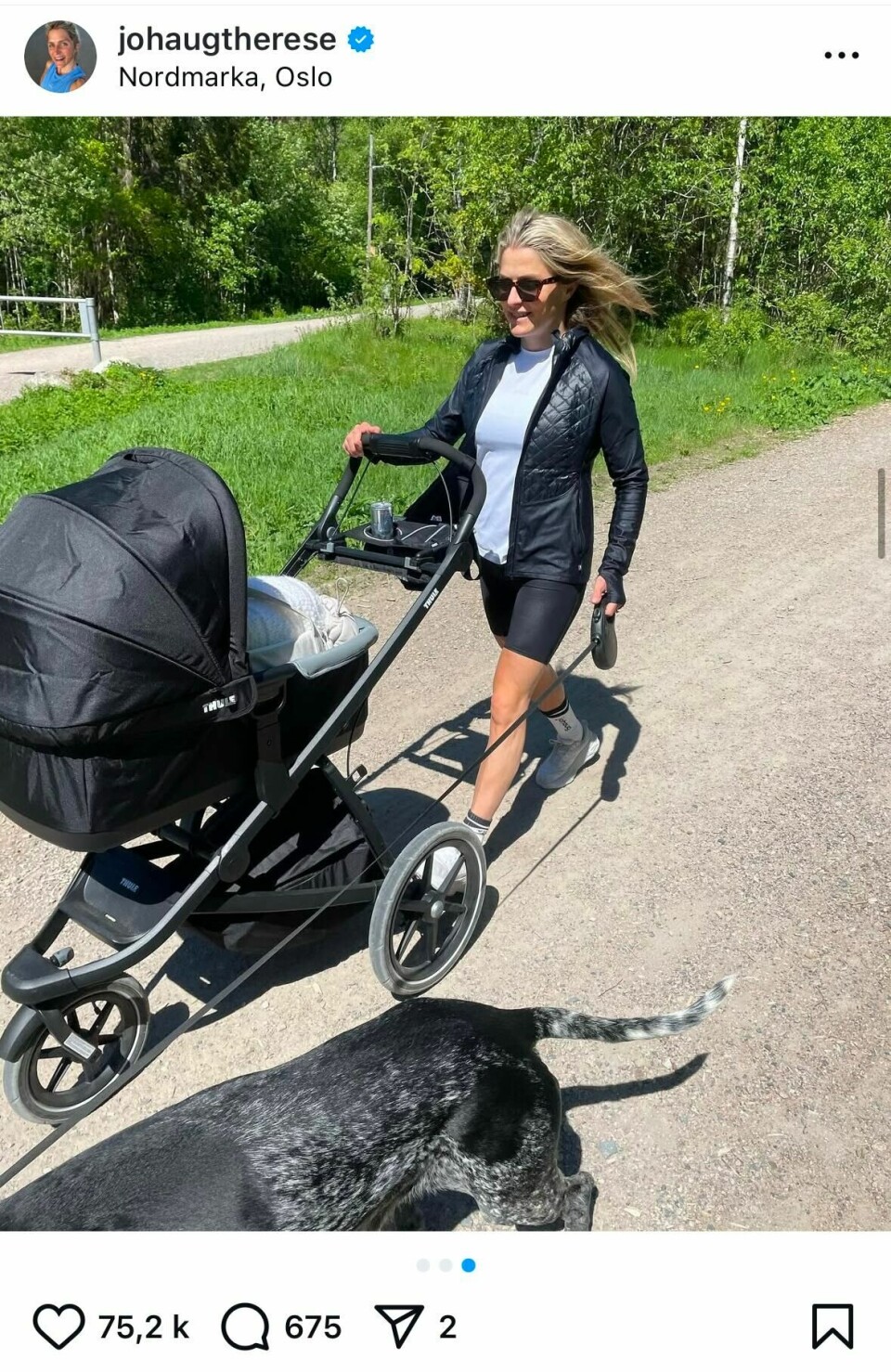 – Det tok nok en drøy måned før jeg tok opp treningen etter fødselen, sier Therese Johaug.(Therese Johaug / Instagram) Therese Johaug.