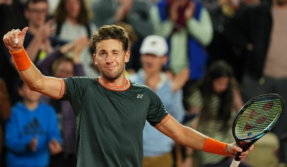 Casper Ruud etter å ha tatt seg til semifinalen i French Open i 2024. I 2022 og 2023 gikk han helt til finalen. Casper Ruud etter å ha tatt seg til semifinalen i French Open i 2024. I 2022 og 2023 gikk han helt til finalen.