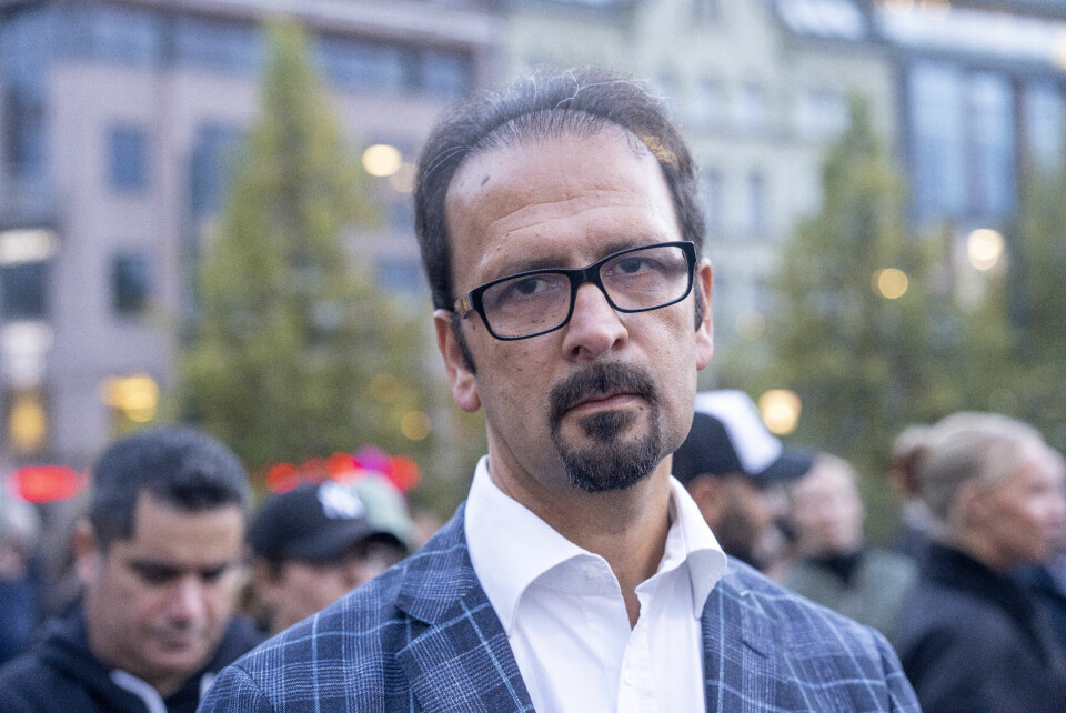 Leder for Iran Human Rights (IHR), Mahmood Amiry-Moghaddam, under en markering til støtte for iranske kvinner foran Stortinget i Oslo 2. oktober 2022. Arkivfoto. Leder for Iran Human Rights (IHR), Mahmood Amiry-Moghaddam, under en markering til støtte for iranske kvinner foran Stortinget i Oslo 2. oktober 2022. Arkivfoto: Javad Parsa / NTB