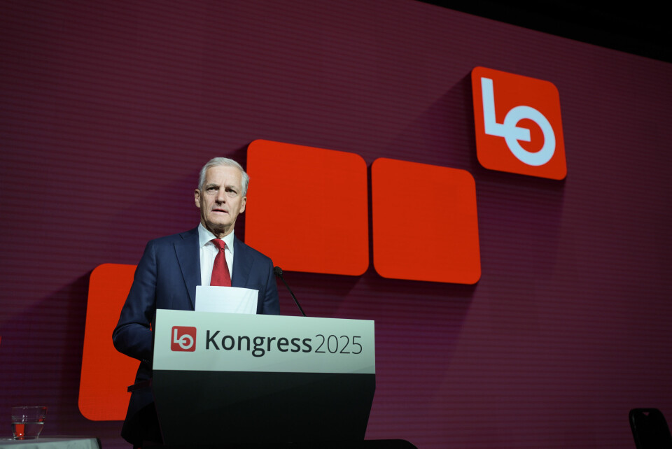 Statsminister og Ap-leder Jonas Gahr Støre talte onsdag på LOs 36. ordinære kongress i Folkets Hus. Statsminister og Ap-leder Jonas Gahr Støre talte onsdag på LOs 36. ordinære kongress i Folkets Hus. Foto: Terje Pedersen / NTB