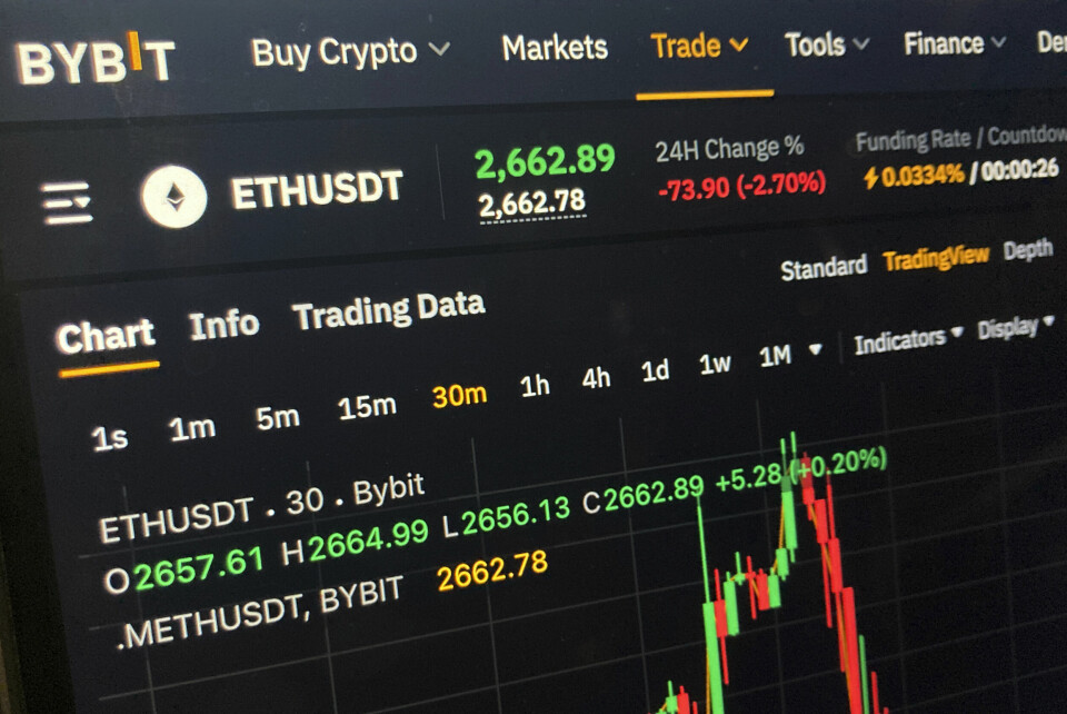1,5 milliarder i kryptovalutaen Ethereum er borte etter at Bybit ble hacket fredag. 1,5 milliarder i kryptovalutaen Ethereum er borte etter at Bybit ble hacket fredag. Foto: Patrick Sison, AP / NTB
