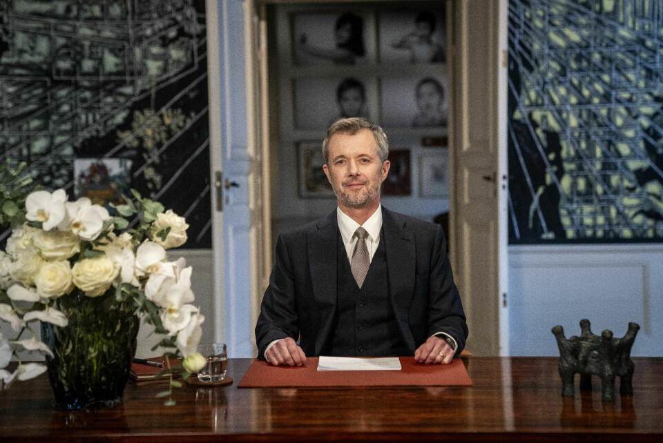 Kong Frederik X med sin første nyttårstale etter tronskiftet. Barn og unge var viet en stor plass i talen. Kong Frederik X med sin første nyttårstale etter tronskiftet. Barn og unge var viet en stor plass i talen. Foto: Ida Marie Odgaard / Ritzau / NTB