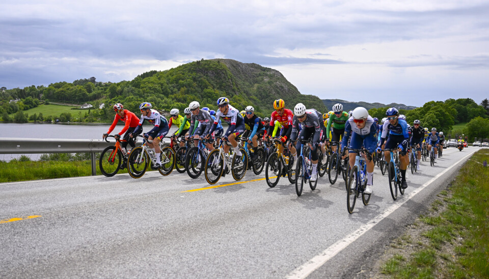 Hovedfeltet på den første etappen i Tour of Norway. Hovedfeltet på den første etappen i Tour of Norway.